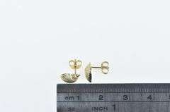 14K Yellow Gold Conch Sea Shell Ocean Beach Motif Stud Earrings