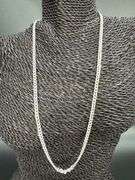 Men's 4.6mm Solid .925 Sterling Silver Hammered Curb Chain Link Italy Necklace 24"