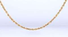 14kt Yellow gold diamond cut Rope chain necklace