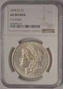 1878-CC Morgan Silver Dollar NGC AU Details Cleaned