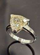 Rare 3.85 Ct VVs1 Trillion Cut Lab Simulated Diamond Ring