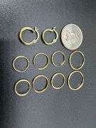 10k Yellow Gold Earring Set 5 Pairs Hoops (Various Sizes)