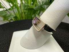 Sterling Silver Natural Amethyst Gemstone Ring Size 8