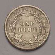 1911 Barber Dime, Circulated.