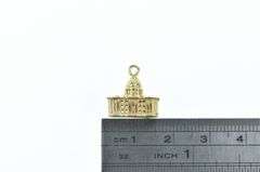 14K Yellow Gold 3D Capitol Building Washington DC Charm/Pendant