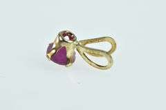 10K Yellow Gold Round Classic Ruby Solitaire Vintage Pendant