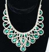 Emerald Color Jewelry Neck Lace And Earrings