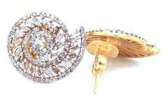 Mesmerizing Diamond Conch Earrings with Gold Plated Silver