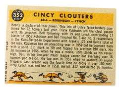 Cincy Glouters, Bell-Robinson-Lynch Baseball Card