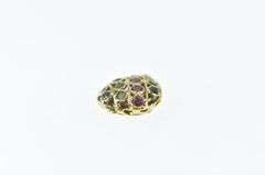21K Yellow Gold Pave Sapphire Ruby Peridot Heart Charm/Pendant
