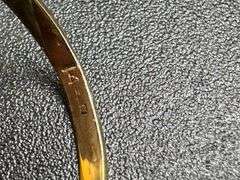 14k Yellow Gold Sideways Marquise Natural Black Onyx Ring Size 5