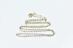 Gold Filled 1.5mm Cable Chain Vintage Oval Link Necklace
