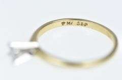 14K Yellow Gold Diamond Solitaire Promise Engagement Ring