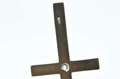 14K Yellow Gold 1930's Diamond Classic Cross Christian Pendant