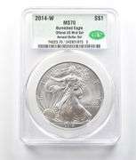 2014-W Burnished Silver Eagle Annual Dollar Set MS70 CAC CACG