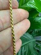 22k Yellow Gold Plated Sterling Silver Diamond-Cut Rope Chain 2.2mm Solid 925 Italy New Bracelet 7"