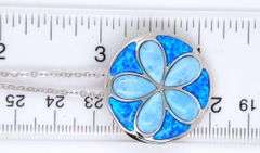 925 Sterling silver Enamel flower style pendant on chain necklace
