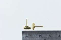 14K Yellow Gold Heart Love Symbol Classic Vintage Stud Earrings