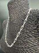 Sterling Silver Diamond-Cut Paperclip Bead Chain Necklace 18"
