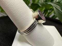 Sterling Silver Natural Amethyst Gemstone Ring Size 9