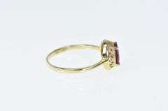 10K Yellow Gold Ornate Oval Natural Ruby Solitaire Statement Ring