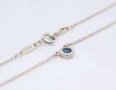 Tiffany & Co Elsa Peretti Aquamarine pendant on chain necklace