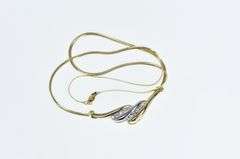 14K Yellow Gold 0.44 Ctw Diamond Wavy Herringbone Necklace