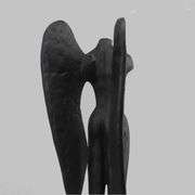 Museum Display Metal Headless Angel Statue on White Pedestal