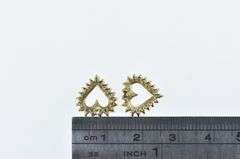 14K Yellow Gold Classic Diamond Vintage Hoop Love Earrings