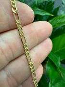 10k Yellow Gold Hollow Figaro Link Chain 3.5mm Bracelet 8"