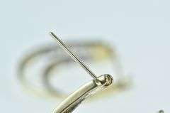 10K Yellow Gold Oval Layered Diamond Vintage Hoop Earrings