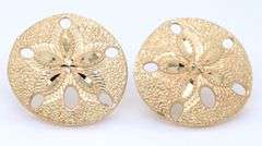 14kt Yellow gold Sand dollar stud earrings