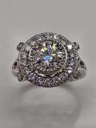 Beautiful 14 Kt White Gold Plate 3.5 Ct VVs1 White I-J Fire Moissanite Ring