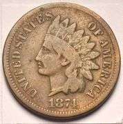 1874 Indian Head Cent, Circulated.