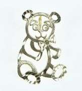 14K Yellow Gold Teddy Bear Stuffed Animal Cut Out Charm/Pendant