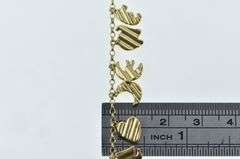 14K Yellow Gold HW Burdick Heart Clover Butterfly Charm Bracelet