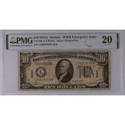 $10 1934-A FRN Hawaii Fr. 2303 WWII Emergency Issue PMG Very Fine 20