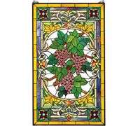 Antique Grape Vine Stained Glass Panel Reproduction