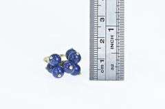 14K Yellow Gold Lapis Lazuli Ball Bead Tassel Fringe Charm Ring