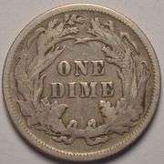 1891 Seated Liberty Dime, Circulated.