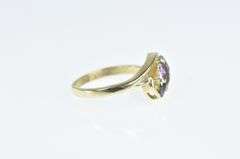 14K Yellow Gold Marquise Mystic Topaz Vintage Bypass Ring