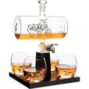 Sleek Harley Motorcycle Decanter Set
