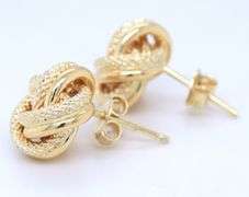 18kt Yellow gold Love knot earrings