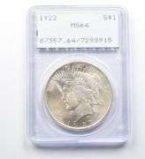 1922 Peace Silver Dollar MS64 PCGS Rattler