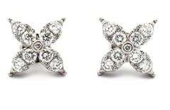 1.00ctw Round Diamond Cluster Flower Stud Earrings in 14K