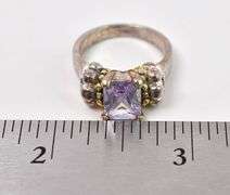 Purple CZ Gemstone Ring in Sterling Silver