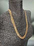 22k Rose Gold Plated Men's 7.5mm Solid .925 Sterling Silver Flat Curb Chain Link Italy Necklace 18"