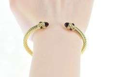 18K Yellow Gold David Yurman Renaissance Designer Cuff Bracelet