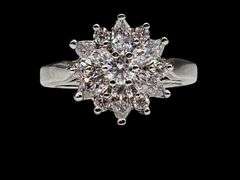 Dazzling 14 Kt White Gold Plated Lab Simulated Diamond Ring