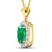Elegant Emerald & Diamond Yellow Gold Pendant